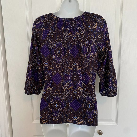 Banana Republic satin-feel, button-front blouse - Picture 2 of 12